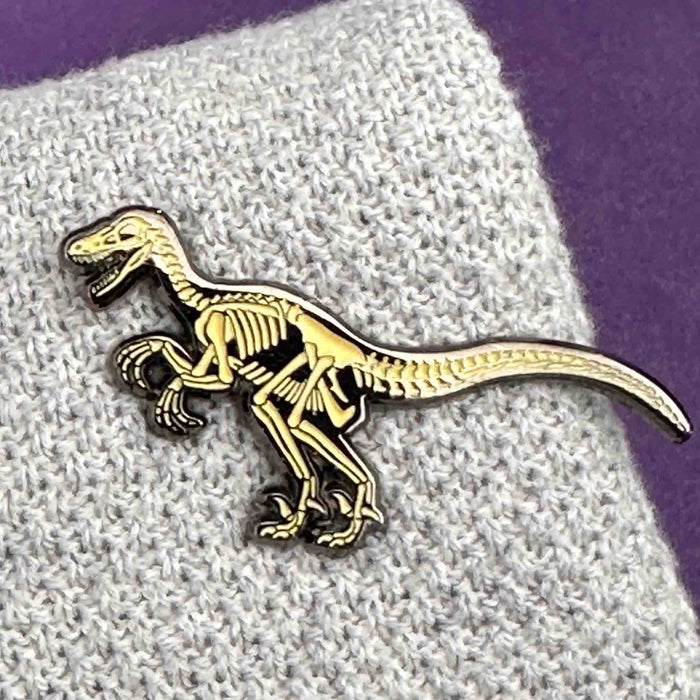 Velociraptor Skeleton Pin