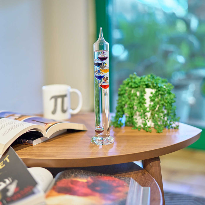 Glassic Gifts 22 Hanging Galileo Thermometer with Decorative Bracket