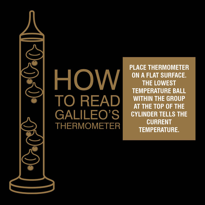 Galileo Glass Indoor Thermometer with Cherry Finish Wood Frame 11 Inch